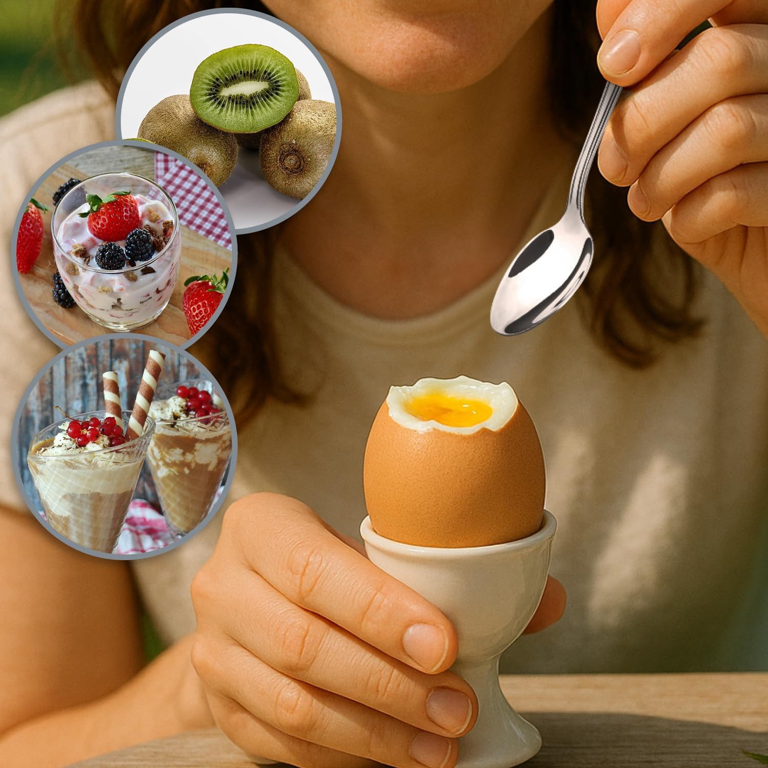com-four Kaffeelöffel Teelöffel aus Edelstahl - stilvolles Tafelbesteck im schlichten Design (12 Stück), Kaffeelöffel - Dessertlöffel -Espressolöffel – Bild 3 von 5