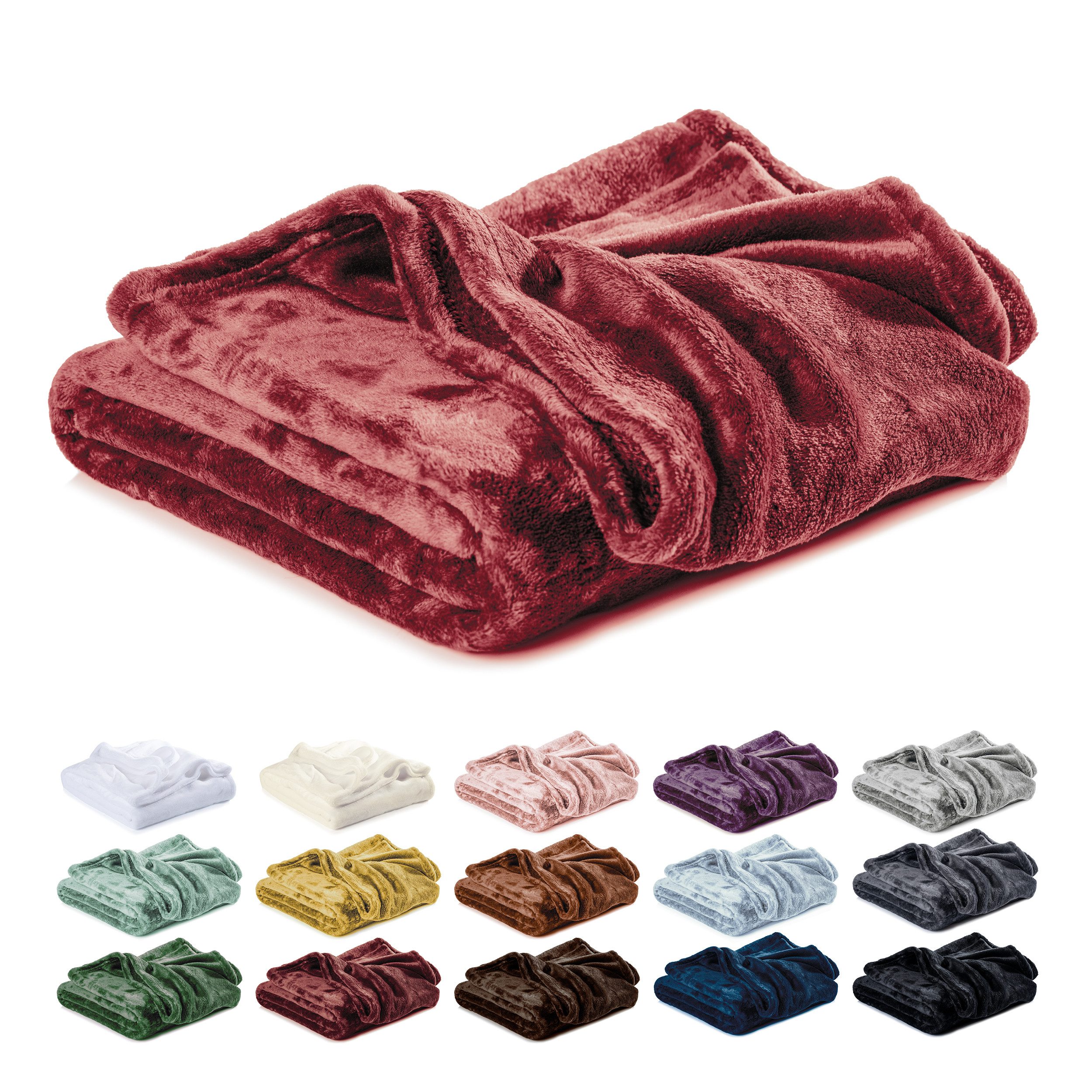 Wohndecke Kuscheldecke, Fleecedecke, Wolldecke flauschig und weich, Lavea, Sofadecke, Atmungsaktiv & Hautfreundlich, Decke