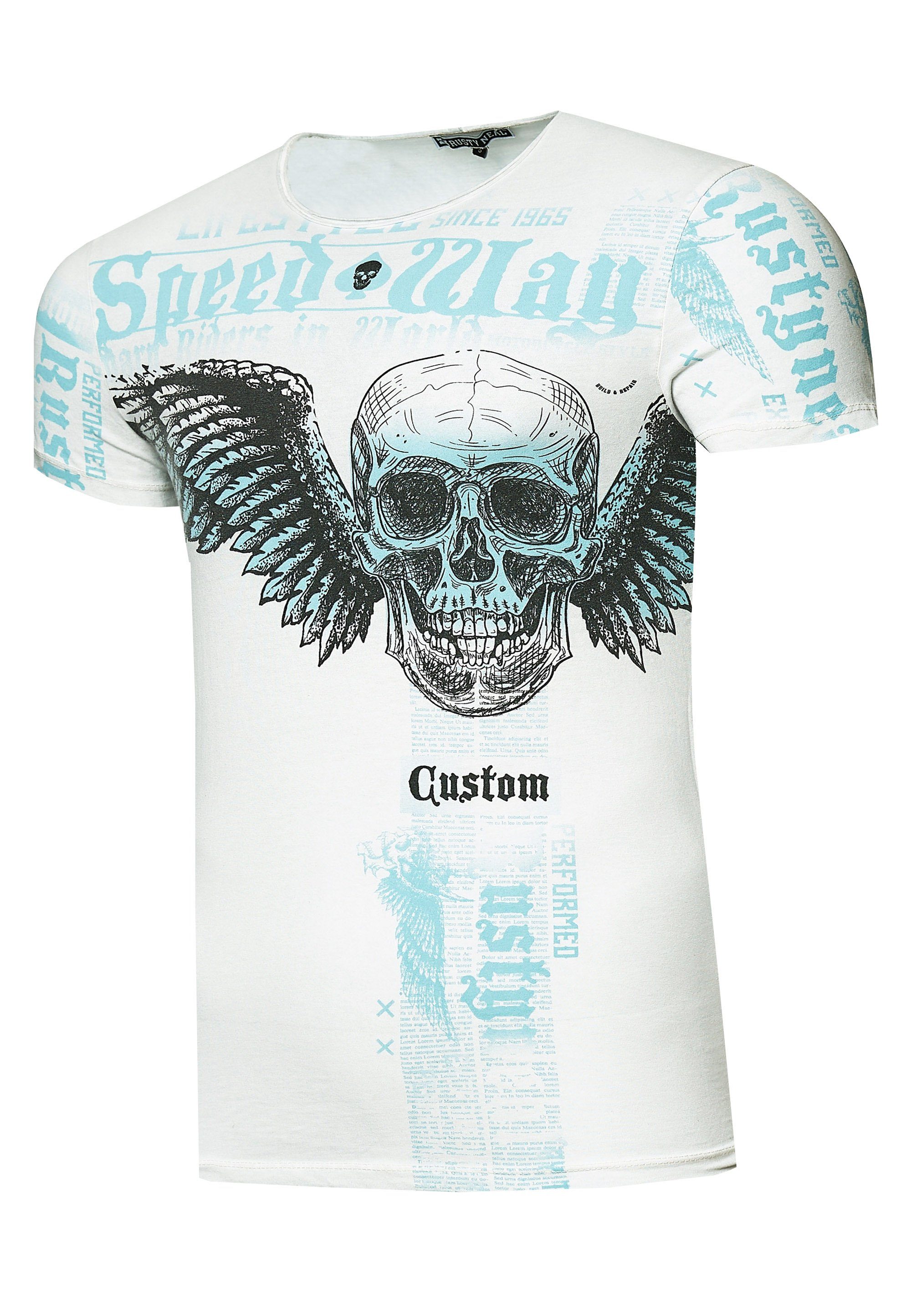 Rusty Neal T-Shirt mit coolem Allover-Print