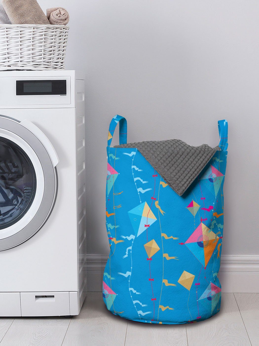 Abakuhaus Kordelzugverschluss mit Vibrant Griffen Kites tonte Drachen Fliegen für Wäschesäckchen Waschsalons, Wäschekorb