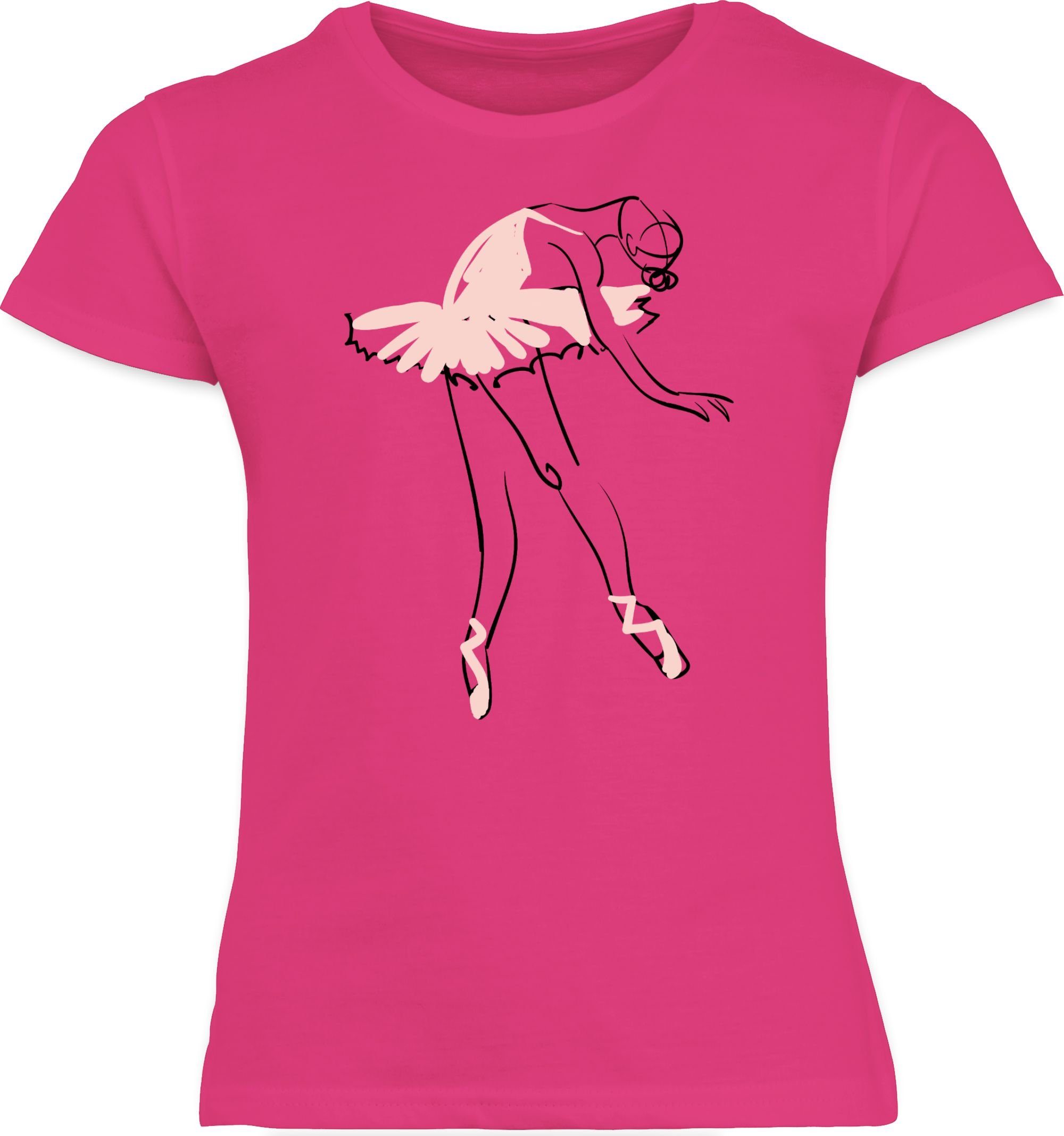 Kleidung Sport 1 Balletttänzerin Ballerina Shirtracer Fuchsia Kinder T-Shirt