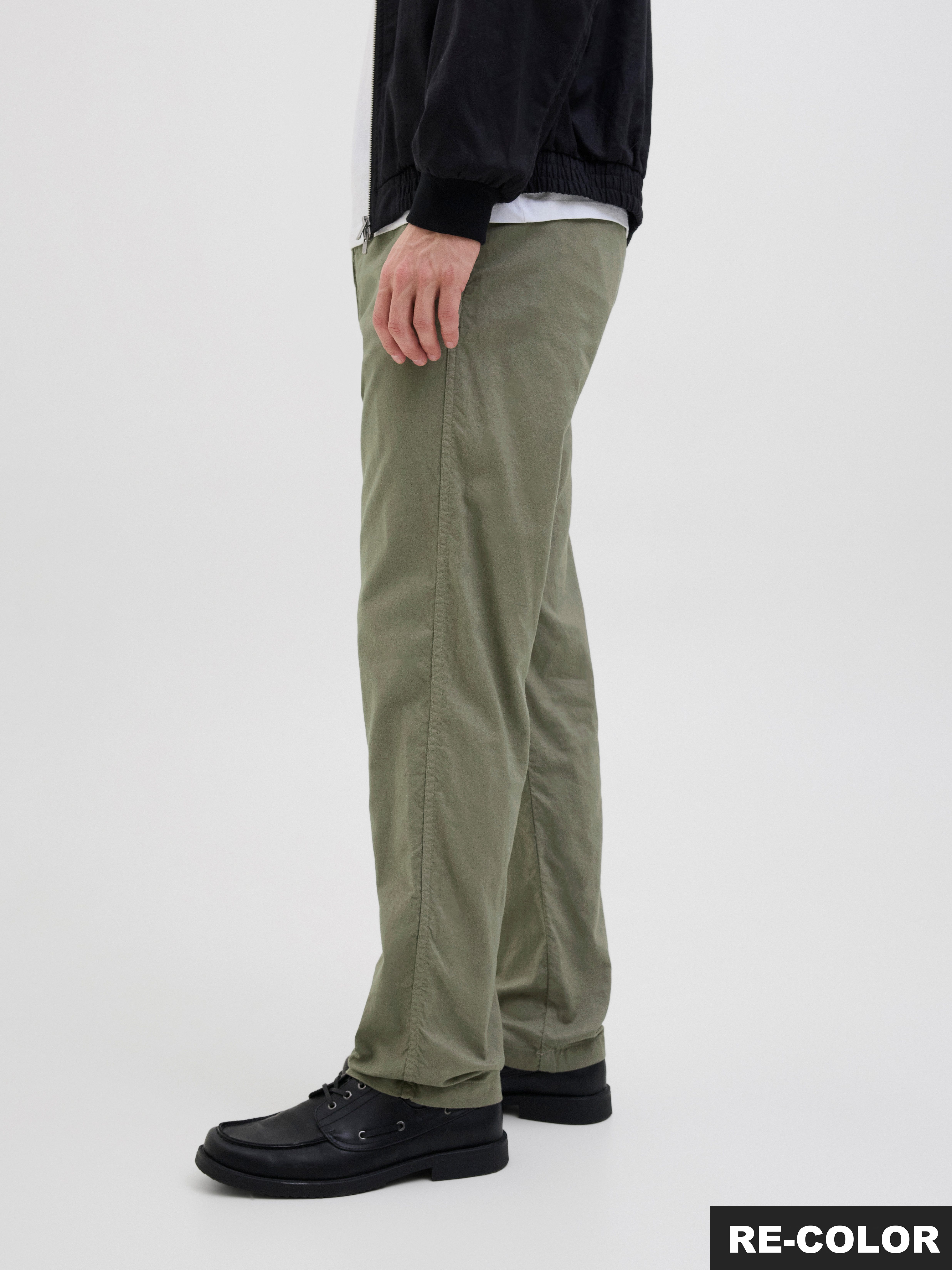 Jack & Jones Stoffhose JPSTKANE HYBRID BONDI JOGGER SN Baumwolle mit Leinen, locker geschnitten