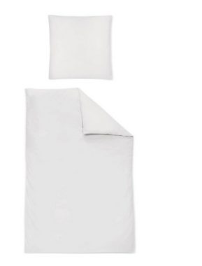 Bettwäsche Mako-Satinuniuni Paris 155 x 220 cm silber, Irisette, Baumolle, 2 teilig, Bettbezug Kopfkissenbezug Set kuschelig weich hochwertig