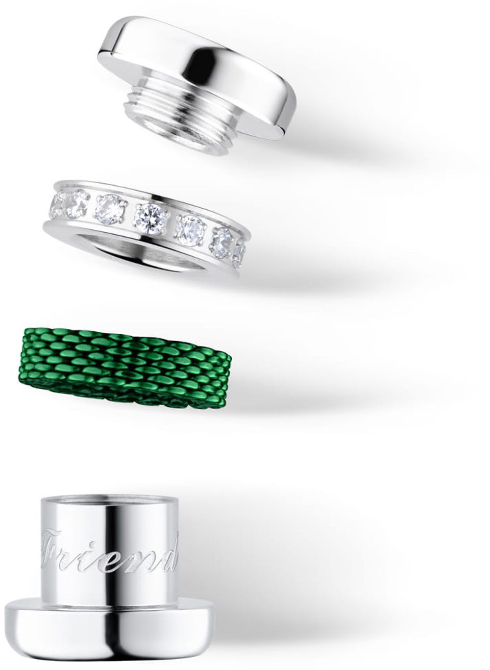 Bering Kettenanhänger Charm aus Edelstahl - Bering Jewelry Modell: Friends4Ever-5