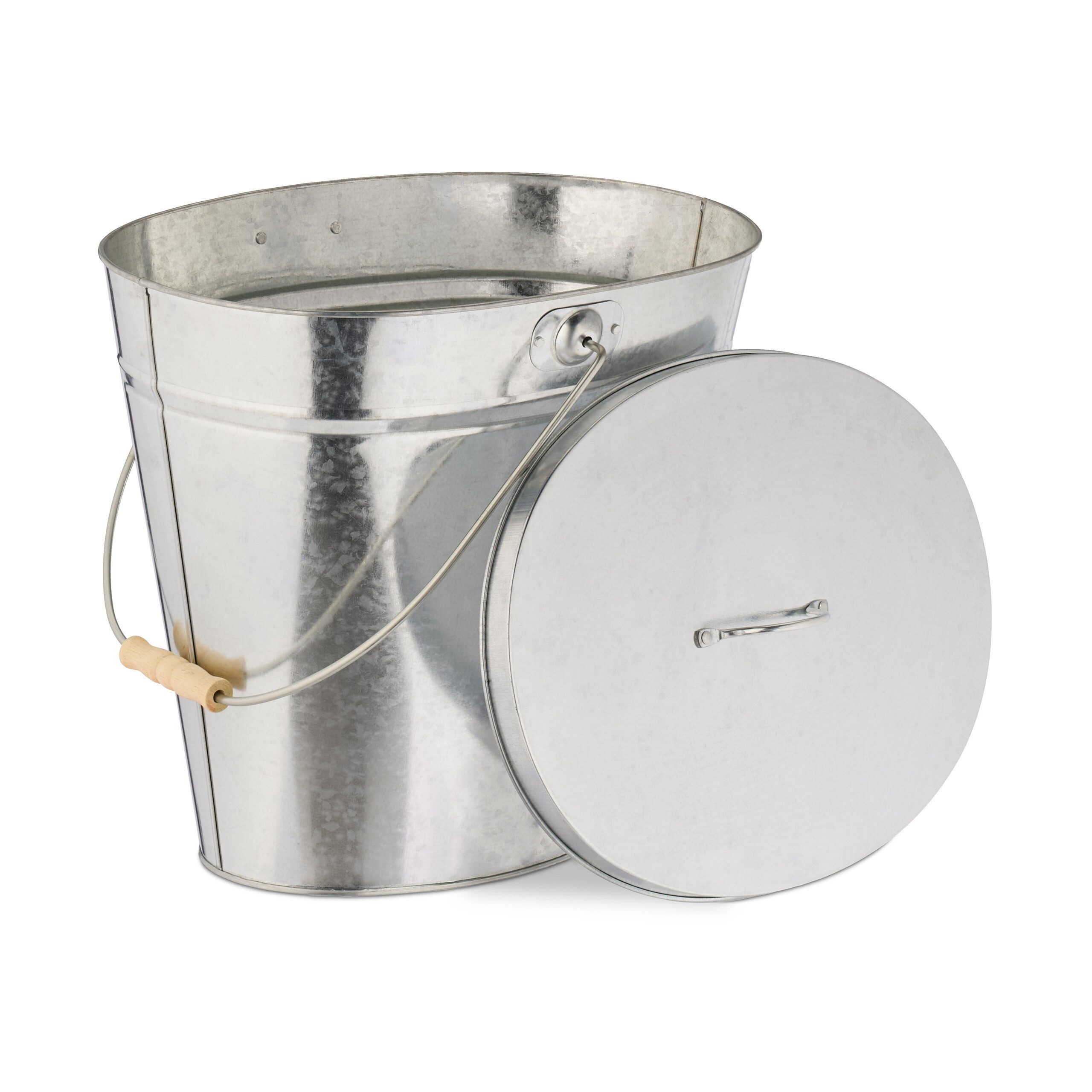 relaxdays Сміттєві урни Verzinkter Ascheeimer mit Deckel, M