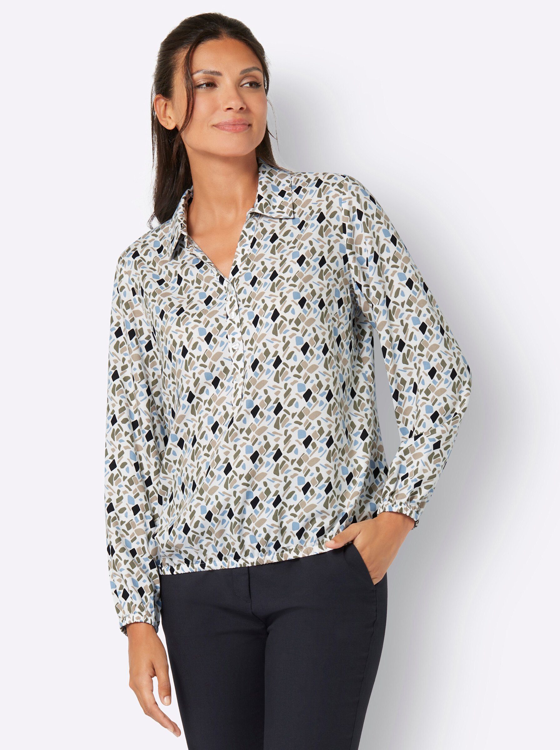 Sieh an! Klassische Bluse Langarm-Bluse günstig online kaufen