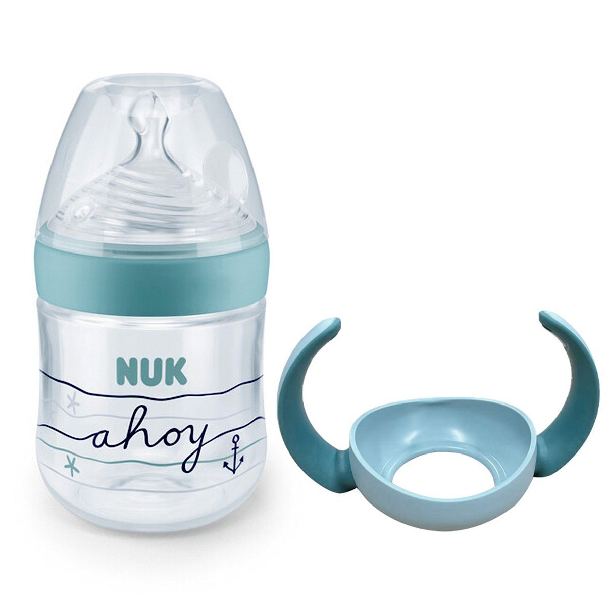 NUK Babyflasche NUK Nature Sense Babyflasche und Tragegriffe SET 150 ml 0-6 Monate