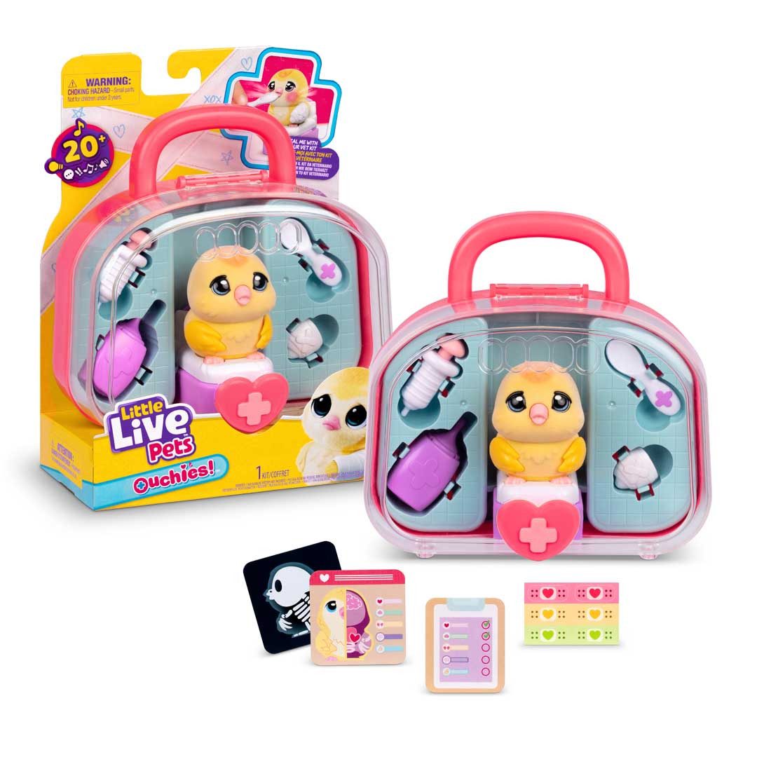 Moose Spielwelt Little Live Pets: Ouchies S2 Mini: Chirpy (Chick), Mit über 50 Geräuschen und Reaktionen