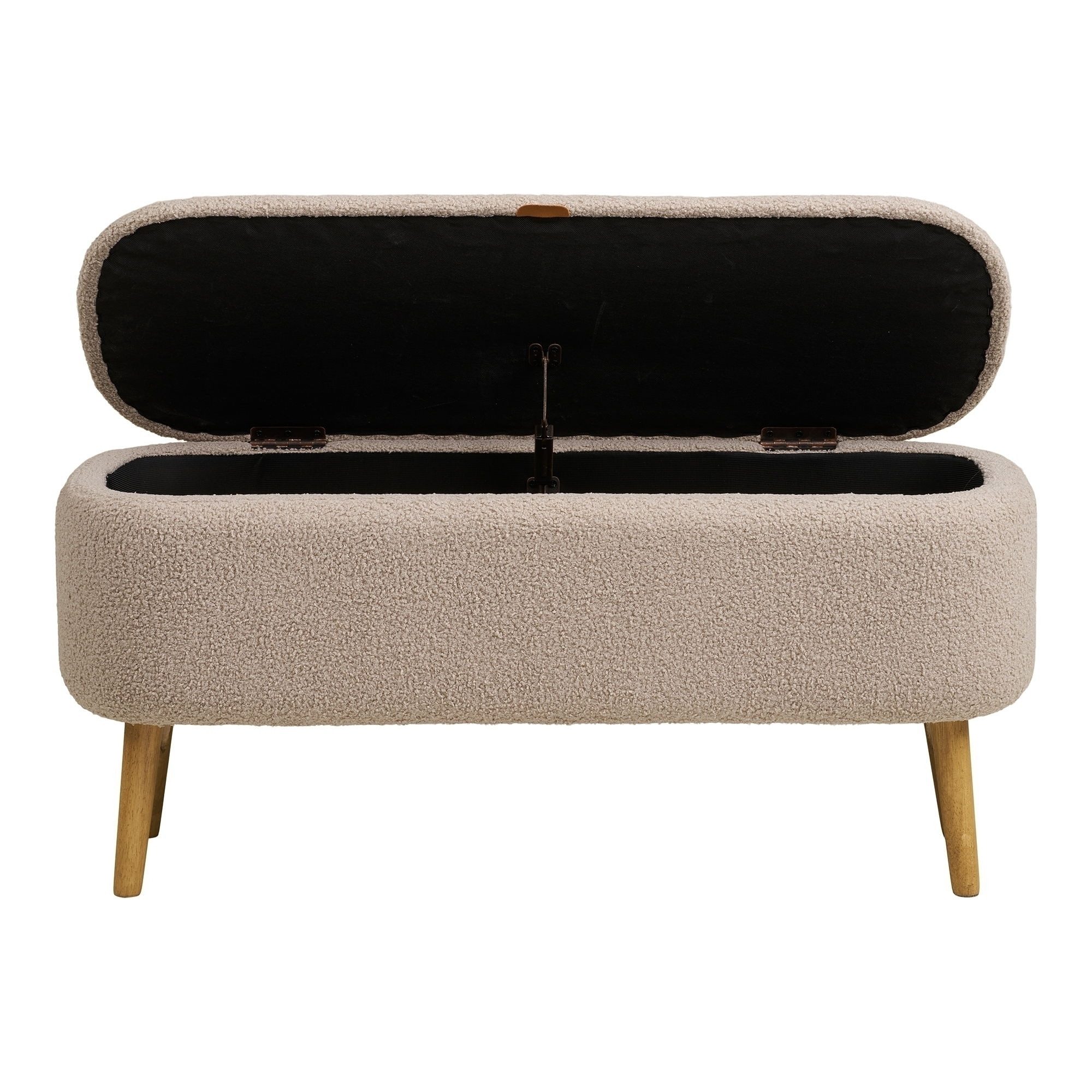 freiraum Truhenbank Harlow, in Beige, Polyester - 95x45x37cm (BxHxT)