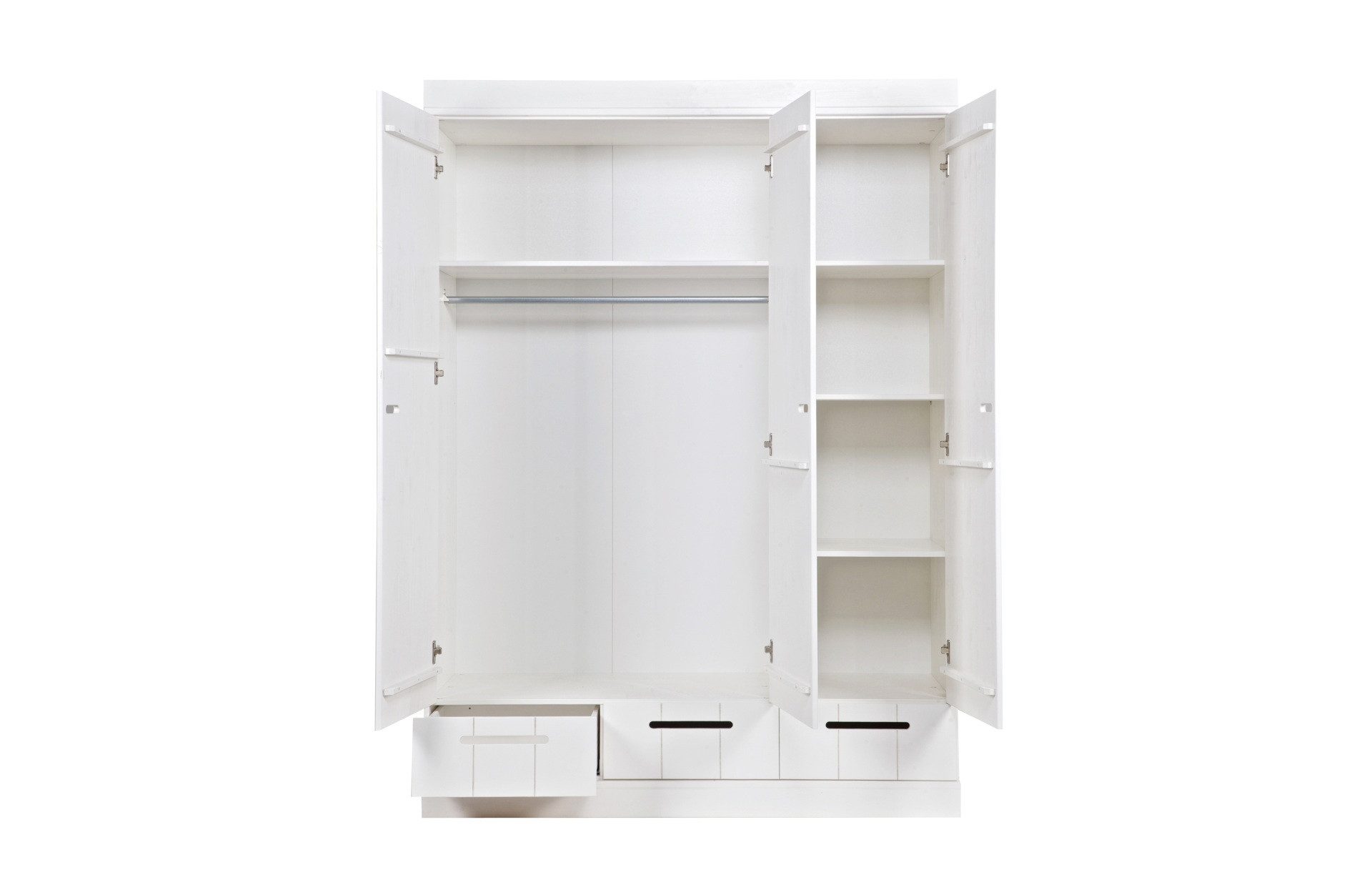 WOOOD Kleiderschrank Connect mit 3 Türen, Weiß