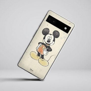 DeinDesign Handyhülle Offizielles Lizenzprodukt Mickey & Minnie Mouse Wasserfarbe, Google Pixel 6a Silikon Hülle Bumper Case Handy Schutzhülle
