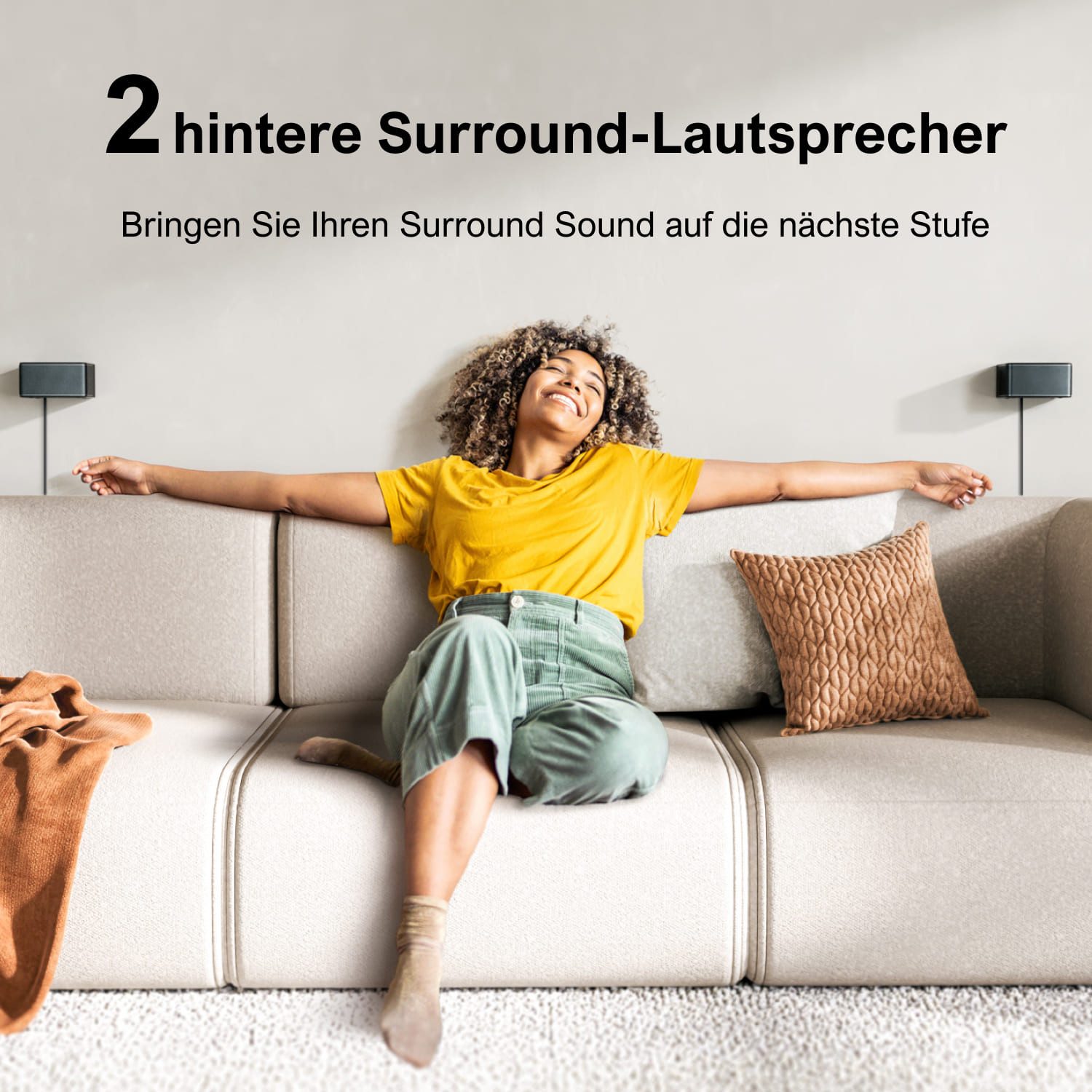 Ultimea Poseidon D70 Soundbar 7.1 Virtual Surround Sound (6,5'' kabelloser Subwoofer für TV, 410 W, 4 kabelgebundene Surround-Lautsprecher, App-Steuerung) – Bild 4 von 5