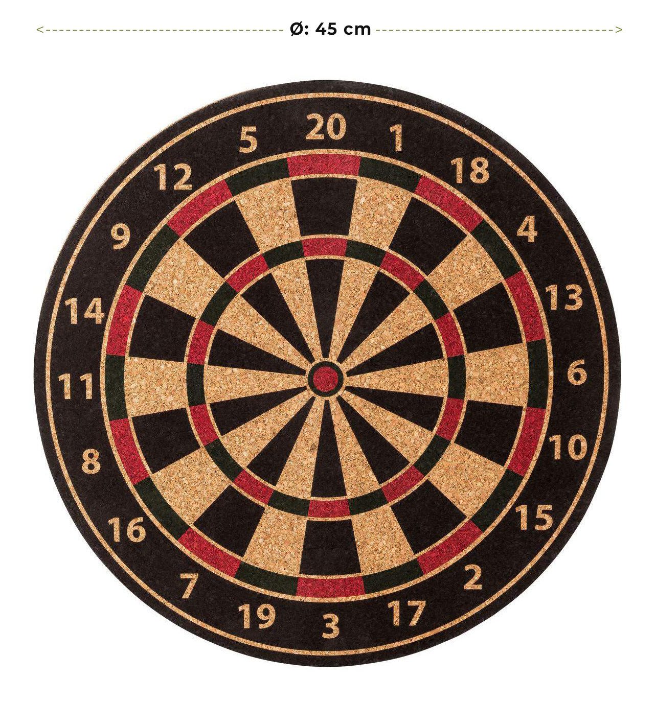 Kork-Deko.de Dartscheibe Dartscheibe Dartboard aus Presskork mit dem Durchmesser 45cm