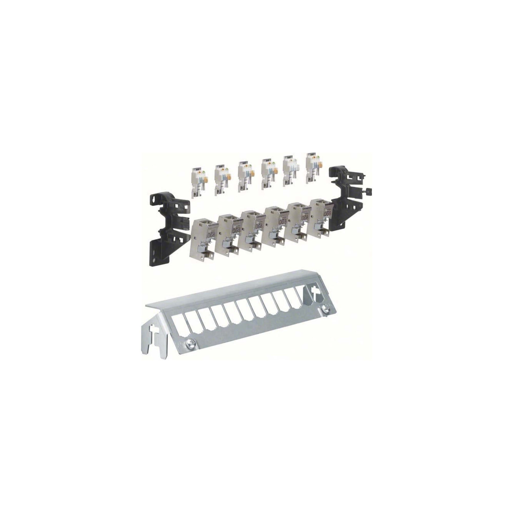 Hager Montageklemme Hager Patch-Panel 12-fach mit 6xRJ45-Modulen FZ12MM