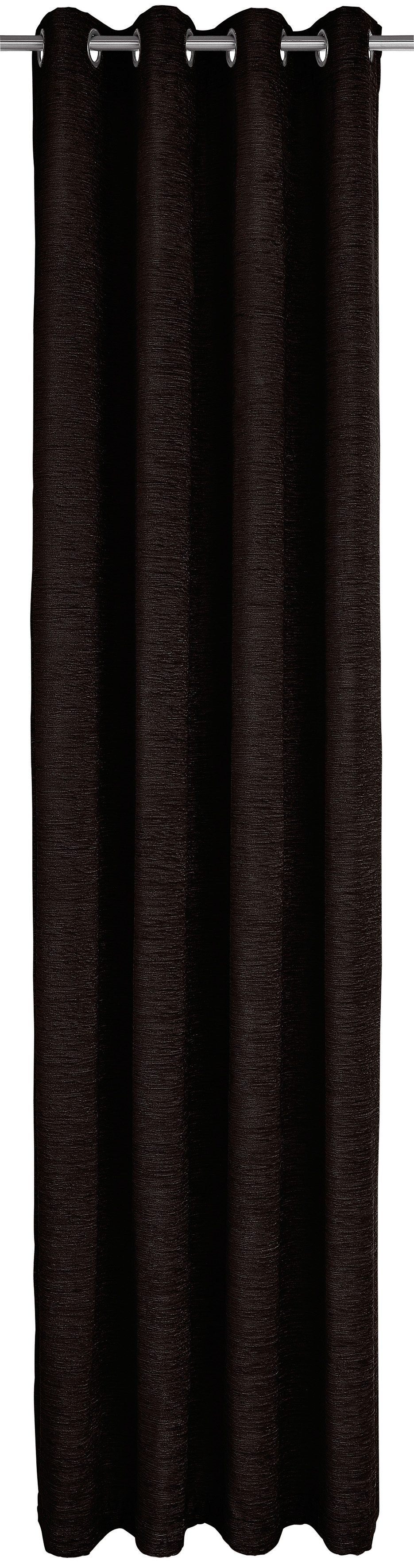 Vorhang Trondheim 328 g/m², Wirth, St), (1 schwarz Ösen Chenille blickdicht