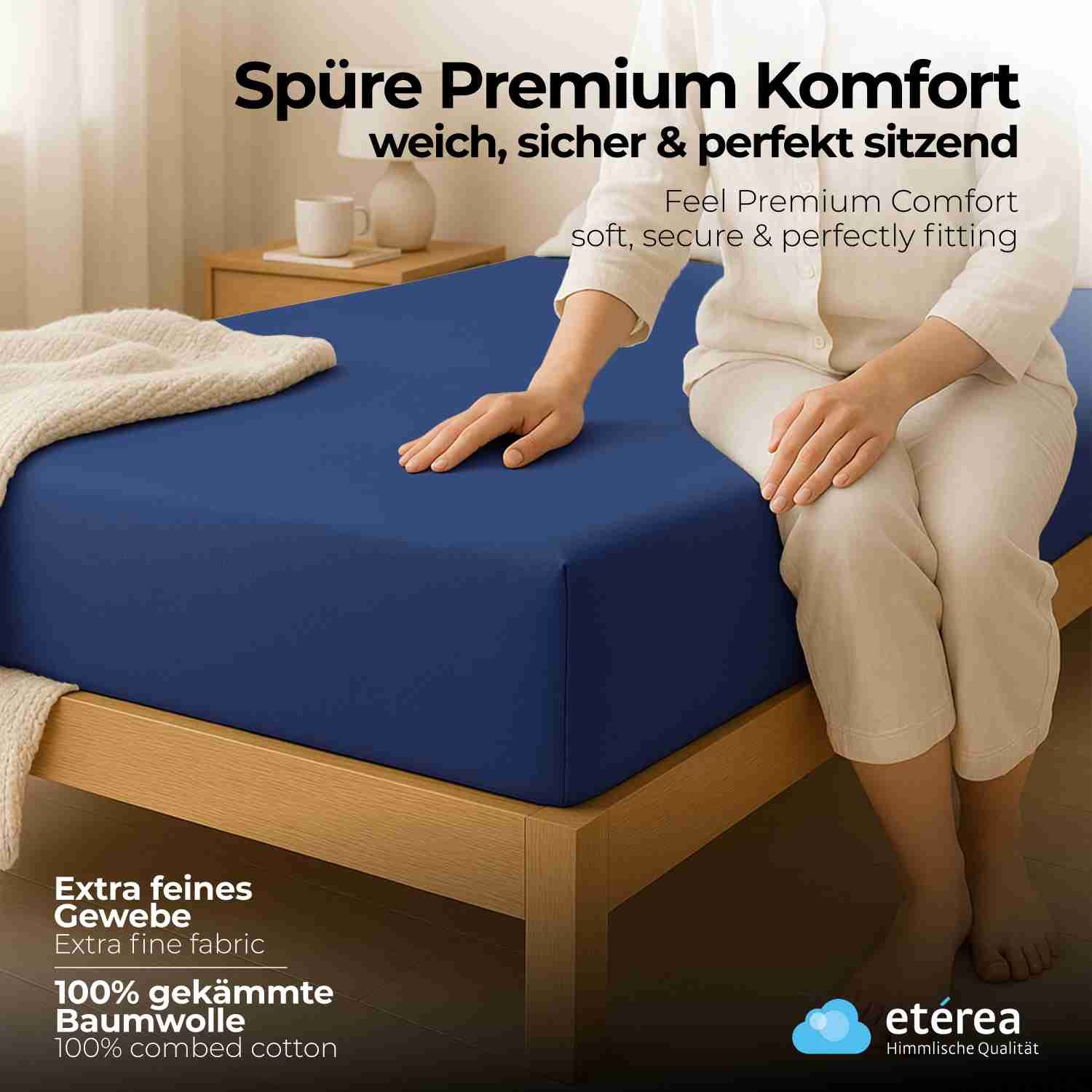 etérea Himmlische Qualität Spannbettlaken etérea Extra Jersey Spannbettlaken 90x200 -, Jersey, Gummizug: rundum, (1 Stück) – Bild 2 von 5
