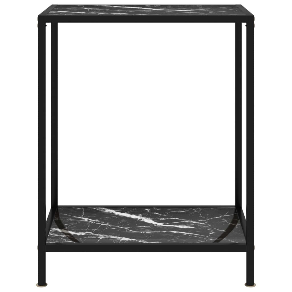 Beistelltisch Hartglas Konsolentisch furnicato 60x35x75 Schwarz (1-St) cm