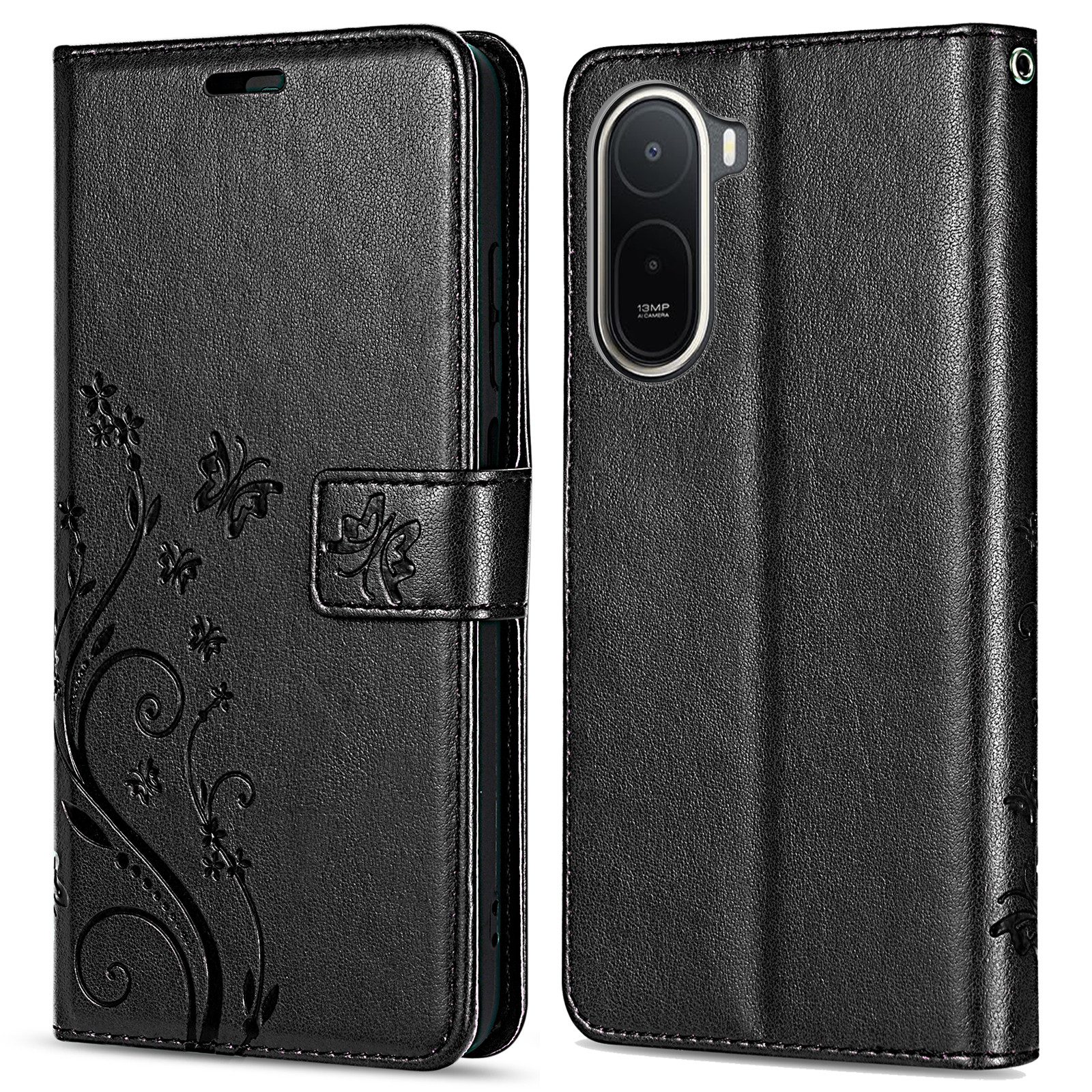betterfon Handyhülle für Xiaomi Modelle Hülle mit [Kartenfächern], Bookstyle-Hülle: Magnetverschluss 3 Kartenfächer & Standfunktion – Bild 4 von 5