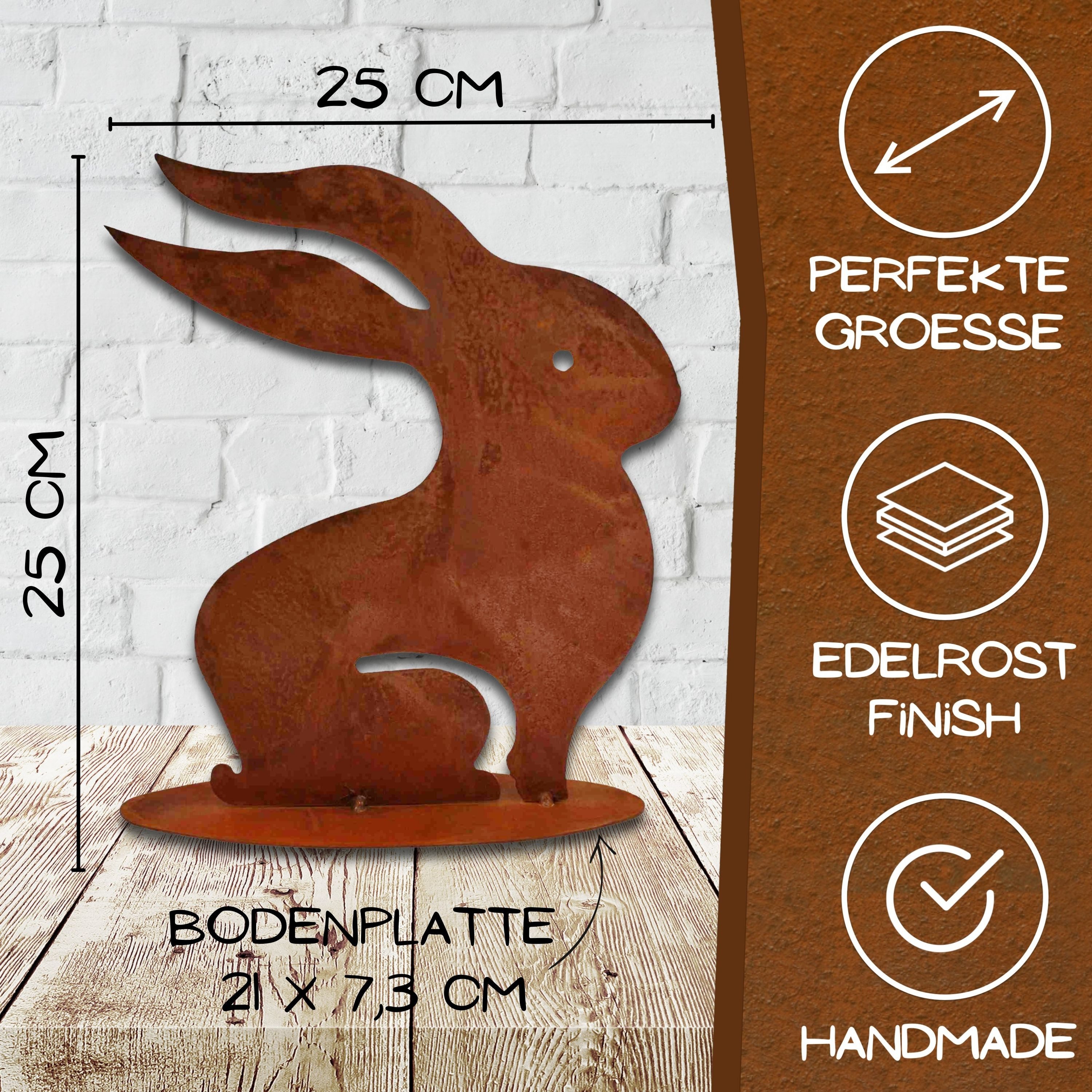 Rostikal Osterhase Gartendeko Rost Osterhase 25 cm (1 St), echter Rost