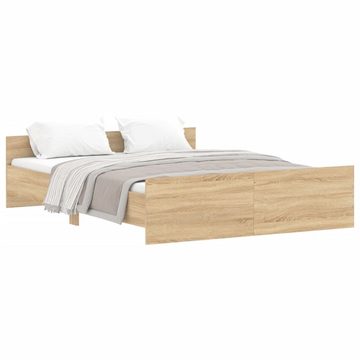 furnicato Bett Bettgestell mit Kopf- und Fußteil Sonoma-Eiche 150x200 cm