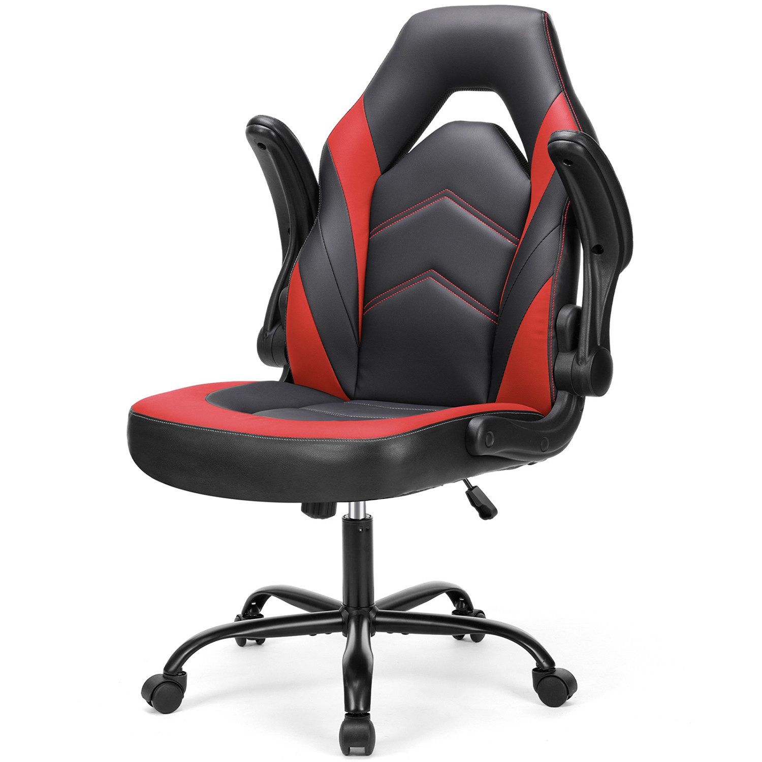 DUMOS Gaming-Stuhl Ergonomischer Bürostuhl mit Fußstütze, PU-Leder E-Sports günstig online kaufen