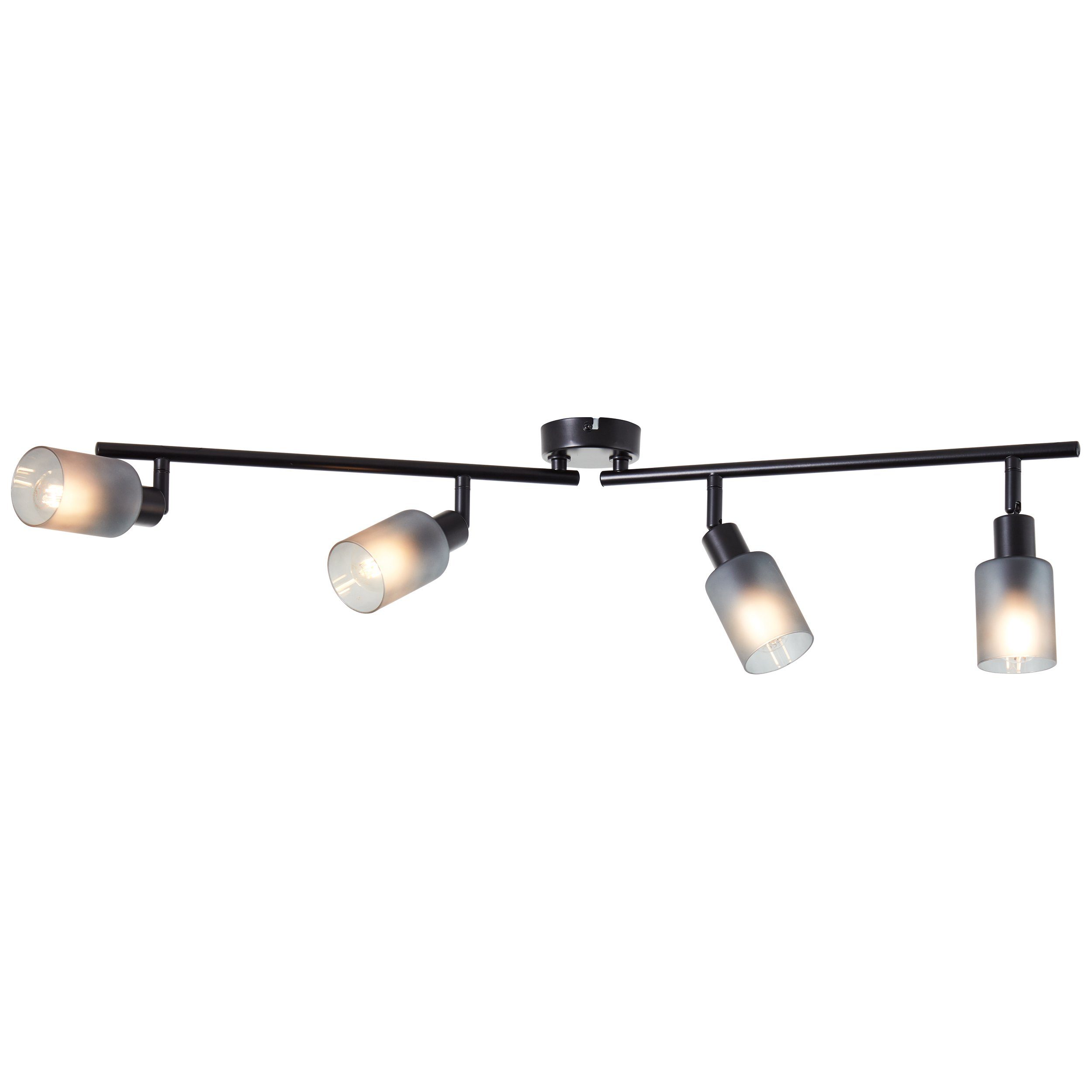 Brilliant Deckenstrahler Loralie, ohne Leuchtmittel, Breite 86 cm, E14, Metall/Glas, schwarz/rauchglas