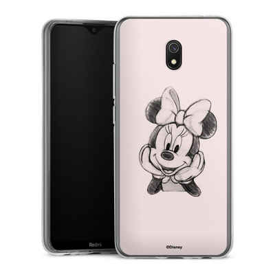DeinDesign Handyhülle Minnie Mouse Offizielles Lizenzprodukt Disney Minnie Posing Sitting, Xiaomi Redmi 8A Silikon Hülle Bumper Case Handy Schutzhülle
