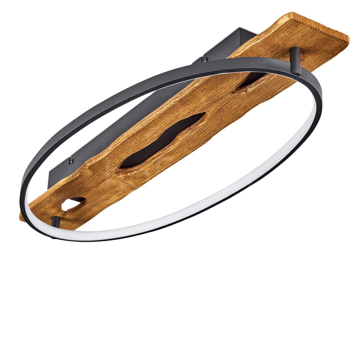 hofstein Deckenleuchte moderne Deckenlampe aus Metall/Holz/Kunststoff, LED günstig online kaufen