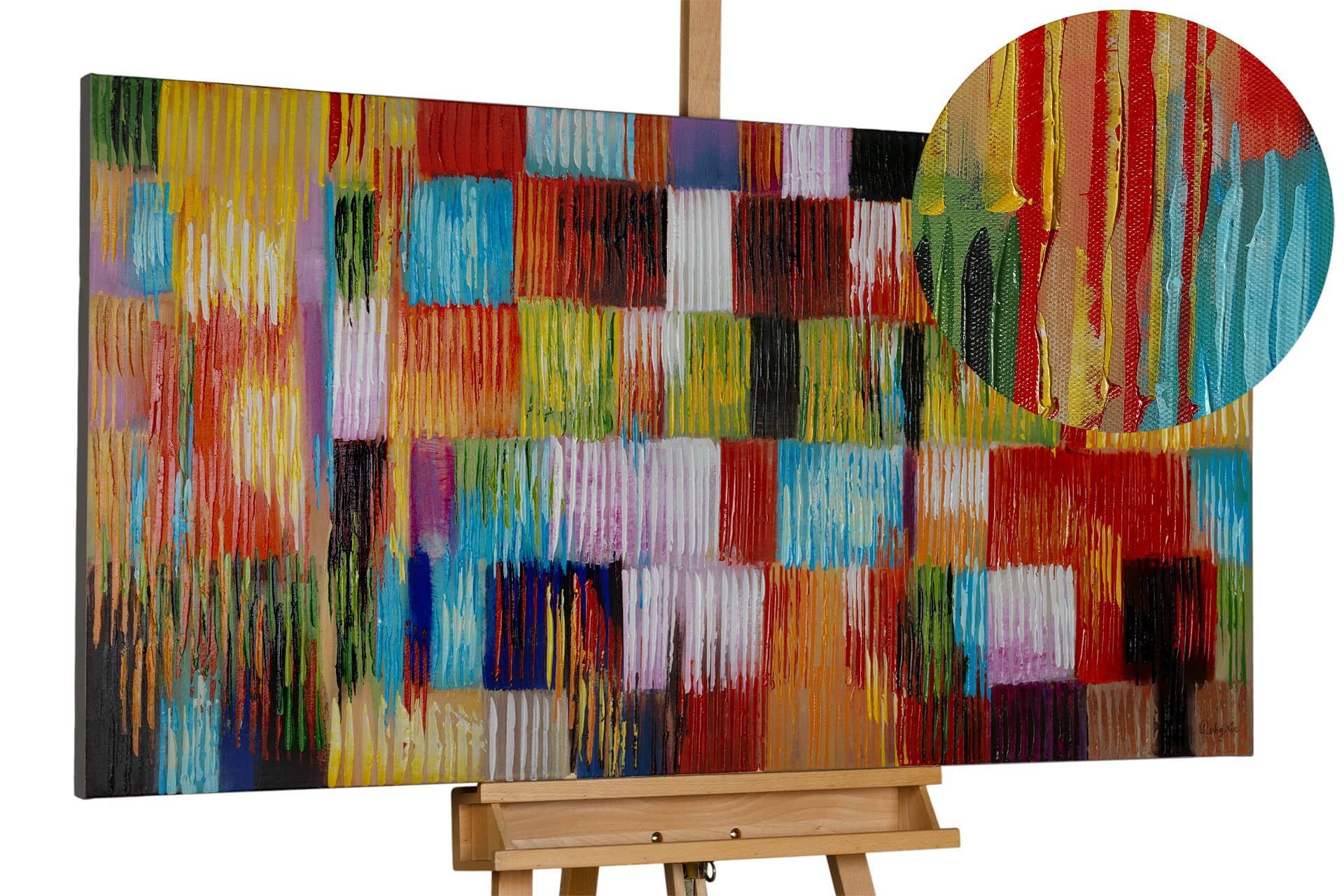 KUNSTLOFT Картина Eine Hommage ans Leben 140x70 cm, Leinwandbild 100% HANDGEMALT Wandbild Wohnzimmer