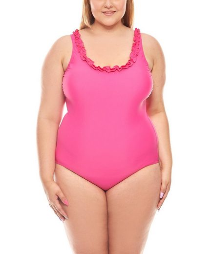 Heine Badeanzug »Shaping-Badeanzug integrierter BH große Oberweite E-Cup Schwimmanzug ausgefallene Bademode Pink heine«