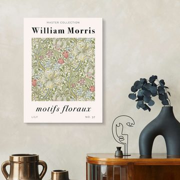 Posterlounge Acrylglasbild William Morris, Motifs Floraux - Lily, Schlafzimmer Rustikal Malerei
