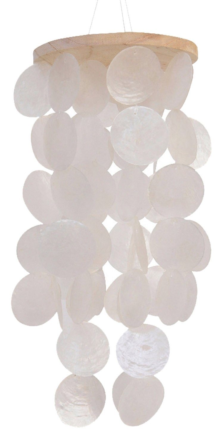 Windspiel ELLYBS, Weiß, Braun, Muscheln, Ø 14 x H 36 cm