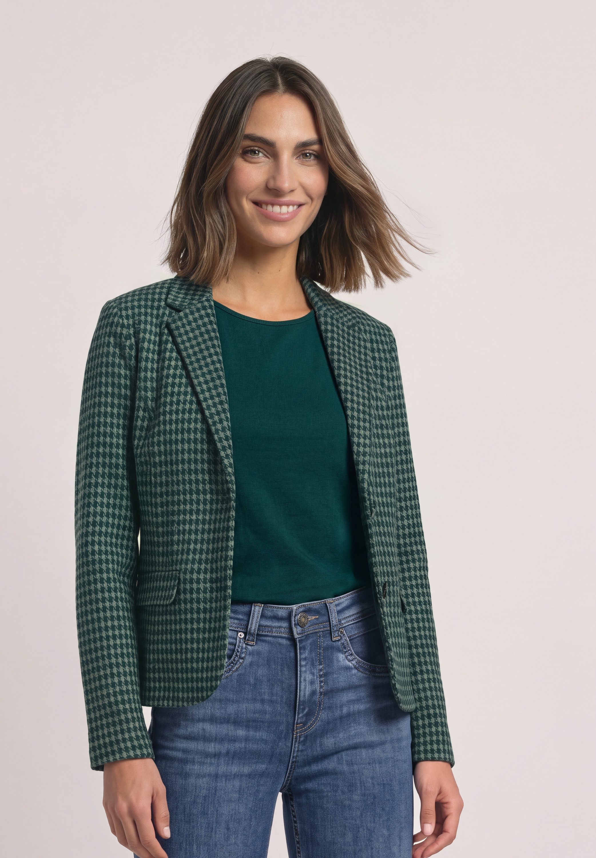 STREET ONE Kurzblazer mit Hahnentrittmuster