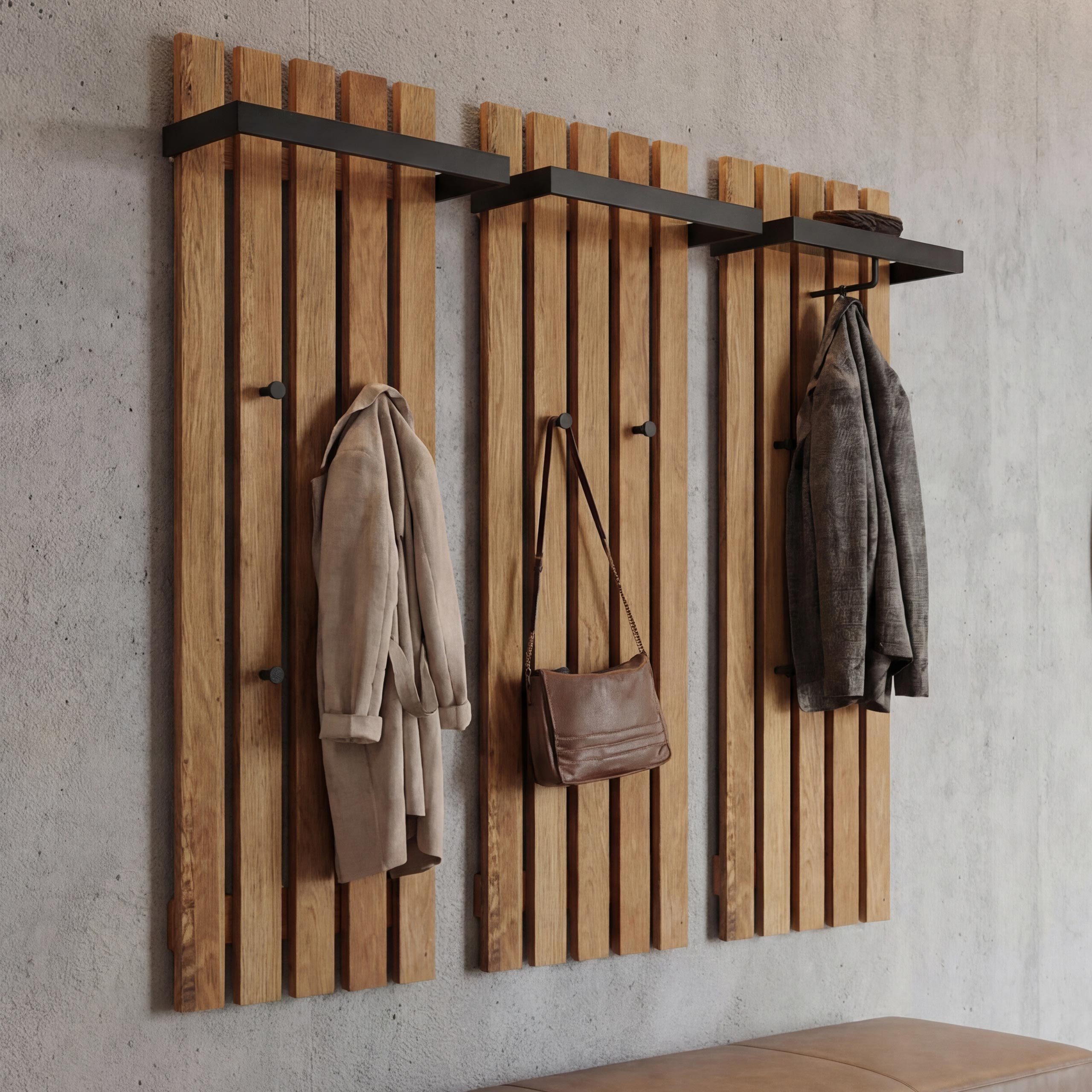 MCW Wandgarderobe MCW-P57-Ga-3, Beliebig erweiterbar, Mit 4 Haken pro Paneel