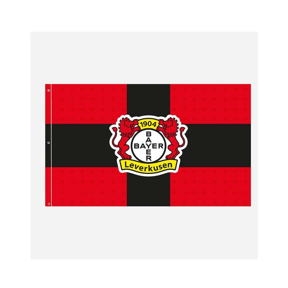 Bayer 04 Leverkusen Fahne Bayer 04 Leverkusen Hissfahne Kreuz rot schwarz