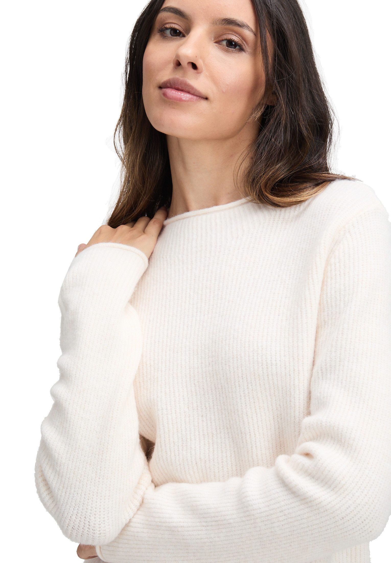Cartoon Strickpullover Damen mit Stehkragen (1-tlg)