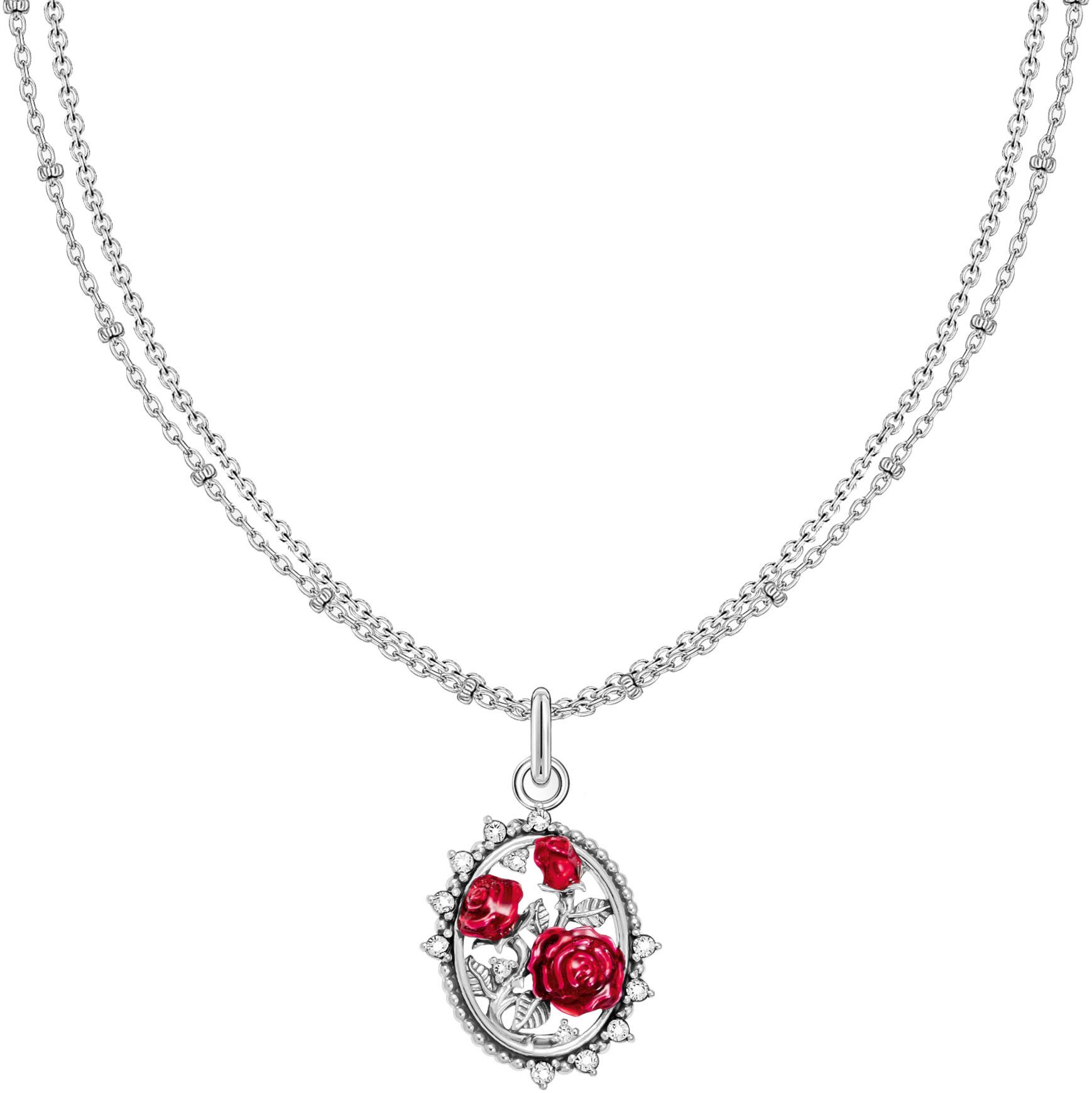 THOMAS SABO Kette mit Anhänger Roses Romance, mit Zirkonia (synth)