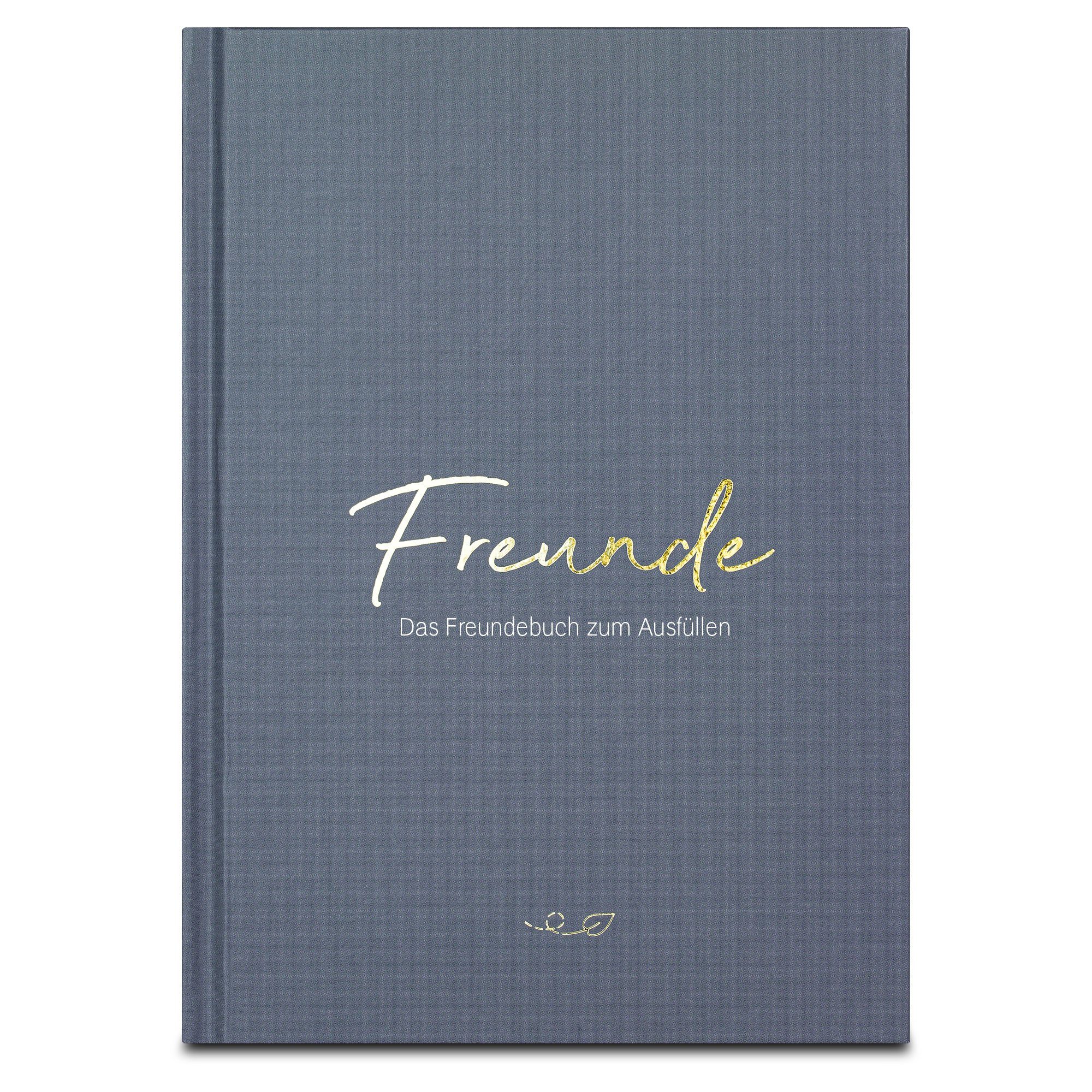 LEAF & GOLD für Freundschaftsbuch zum mit Freundebuch Ausfüllen, Erwachsene mit Freundebuch Gold-Cover, Poesiealbum edlem
