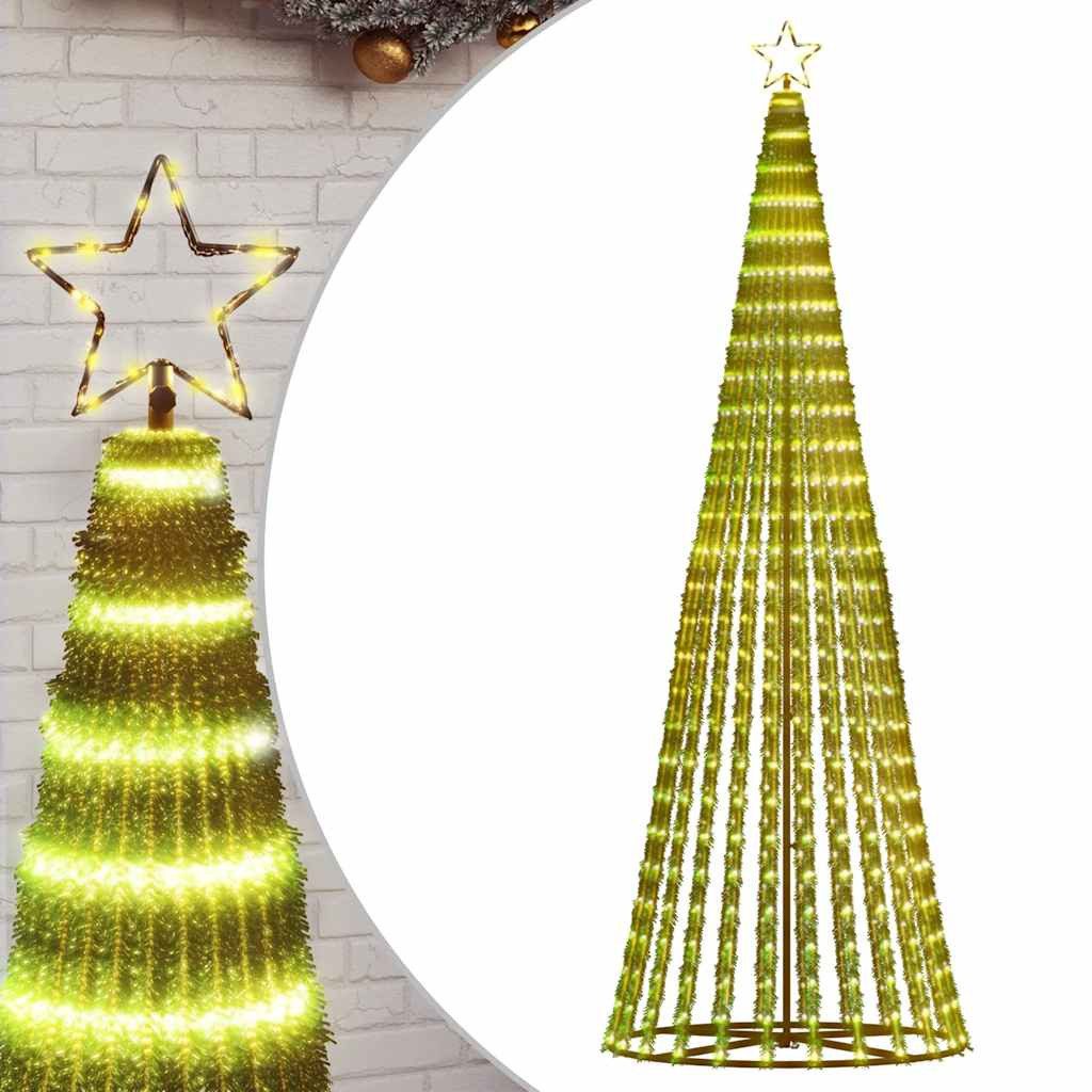 vidaXL Außen-Wandleuchte, LED Weihnachtsbaum 475 LEDs Warmweiß 247 cm günstig online kaufen