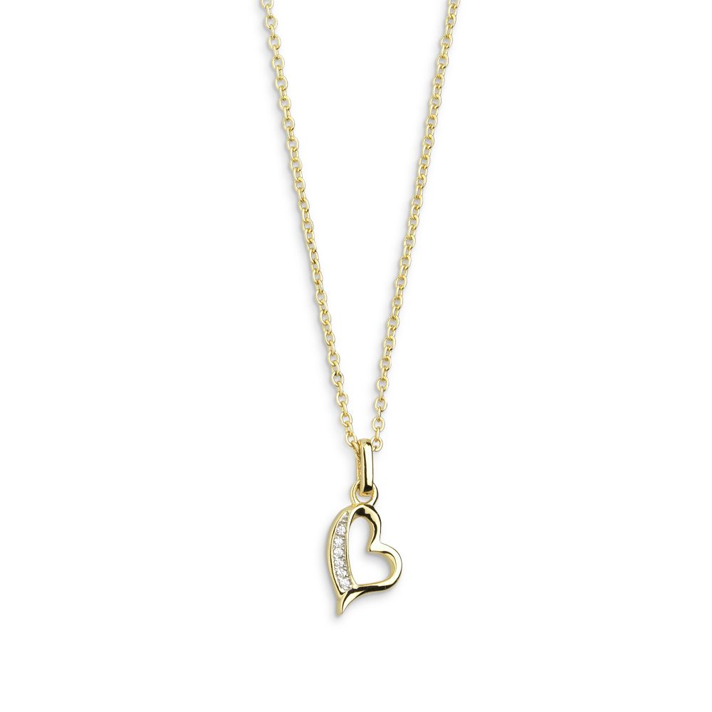 Kette mit Anhänger XENOX Halskette Damen "Love Story" Silber goldfarben Anhänger