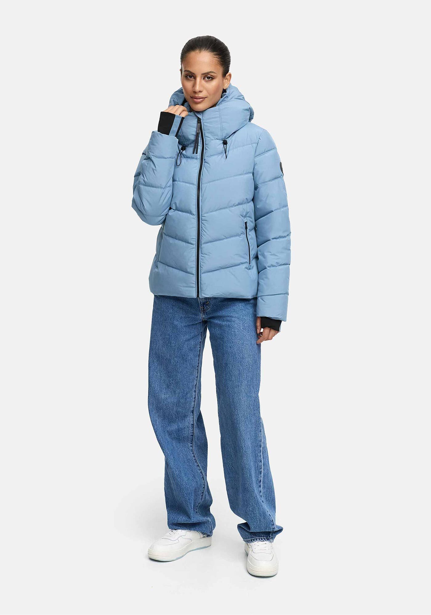 Marikoo Winterjacke Yukanii Kurze Winterjacke mit langen Bündchen und Daumenloch – Bild 3 von 5
