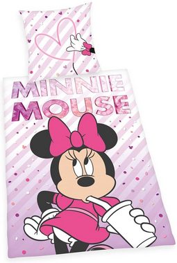 Kinderbettwäsche Herding Disney´s Minnie Mouse - Bettwäsche-Set Wendemotiv, 135x200, Disney Minnie Mouse, Baumwolle, 100% Baumwolle