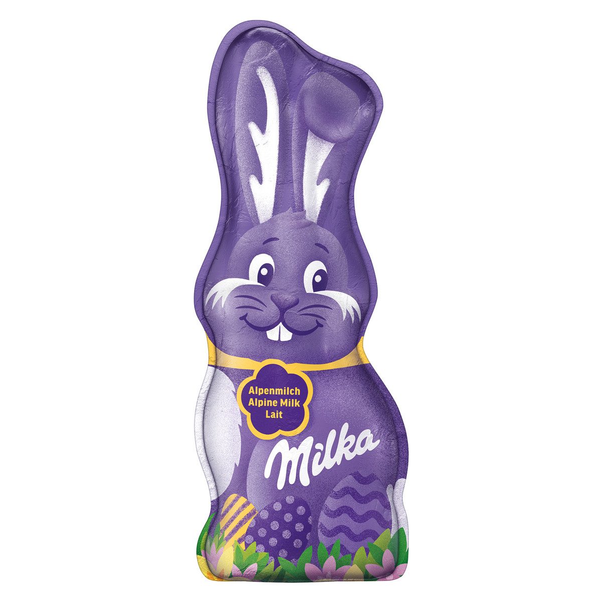 MILKA Schokolade, Milka Schmunzelhase aus zarter Milka Alpenmilch Schokolade 45g