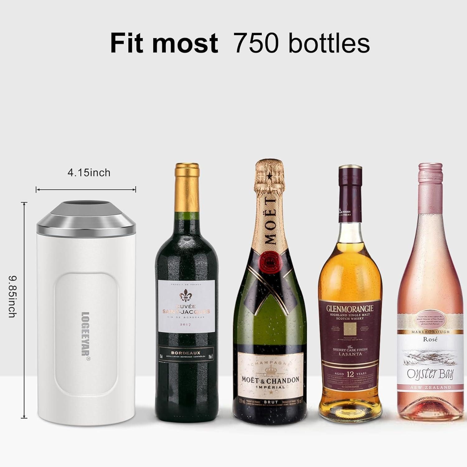 LuxusKollektion Wein- und Sektkühler Weinkühler Edelstahl 750ml Champagnerkühler Tragbar Outdoor