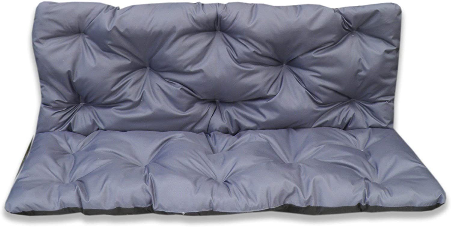 Best for Garden Dekokissen Wasserdichtes Outdoor Sitzkissen mit Rückenlehne Weiche PU-Füllung, Gartenkissen, Bank, Bankauflage für 2 Personen