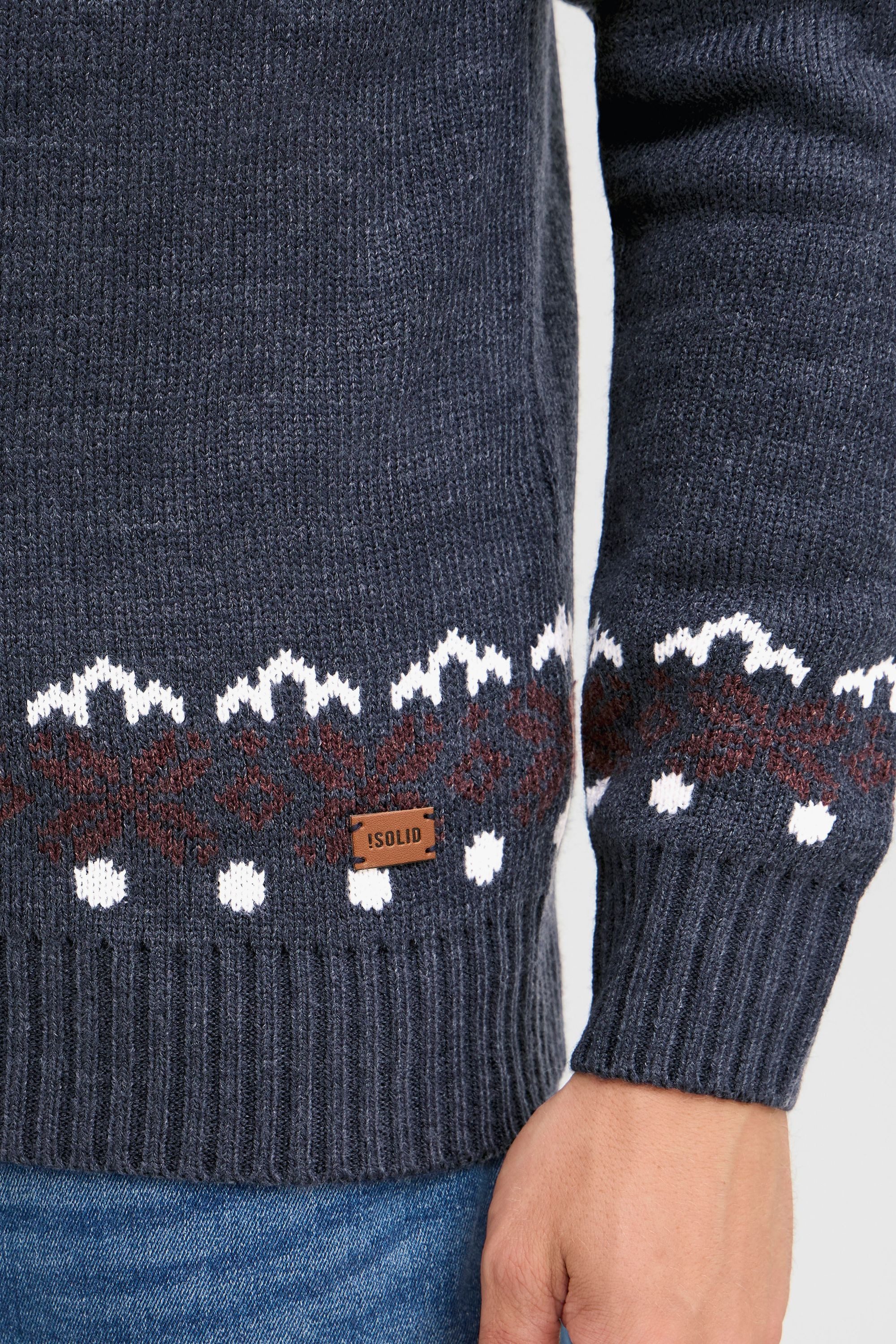 !Solid Troyer SDNorwin Strickpulli mit Norweger Strickmuster