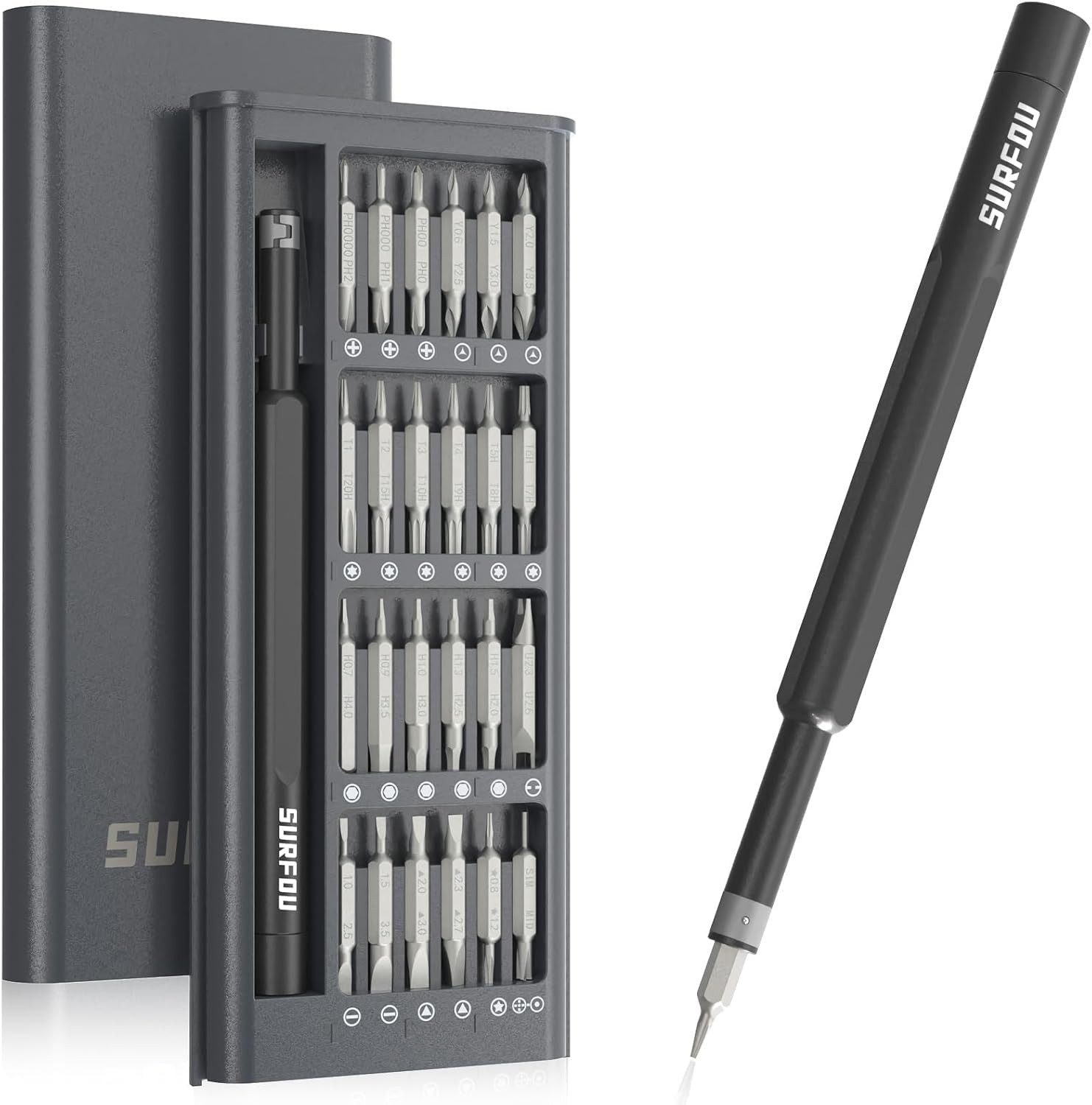 SURFOU Schraubendreher 25-in-1 Präzisionsschraubendreher Set, Magnetische Bits, Mini Tool, (49 St)