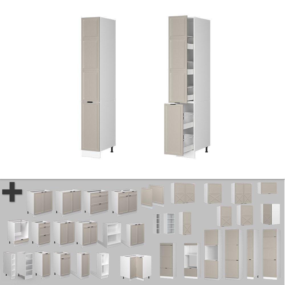 Vicco Hochschrank Fame-Line, GrauBeige/Weiß, 30 cm (1-St) – Bild 5 von 5