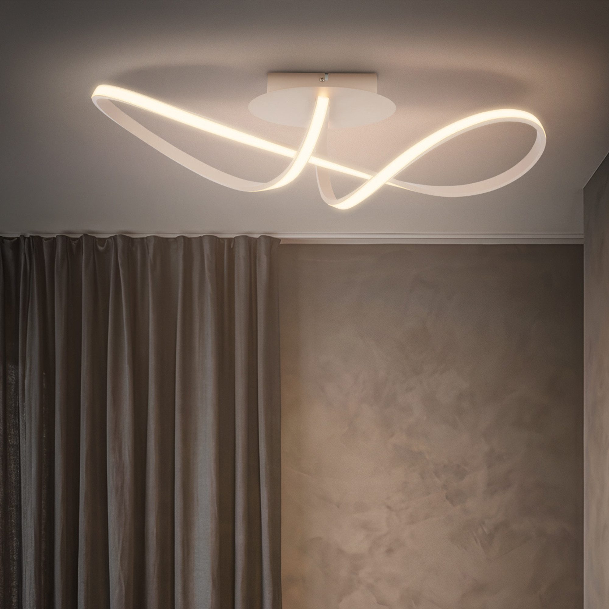 Briloner Leuchten LED Deckenleuchte Deckenlampe Swirl Design-Leuchte Wohnzimmer Schlafzimmer, LED fest integriert, 3000K, Warmweiß
