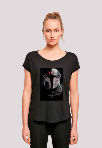 F4NT4STIC T-Shirt »Star Wars The Mandalorian Poster - Premium Krieg der Sterne Fan Merch - Darth Vader Yoda Han Solo Boba Fett Mandalorian R2D2« Damen,Premium Merch,Lang,Longshirt,Bedruckt